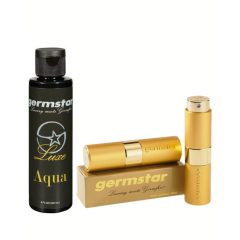   GERMSTAR LUXE AQUA GOLD PRÉMIUM KÉZFERTŐTLENÍTŐ SPRAY ÉS UTÁNTÖLTŐ